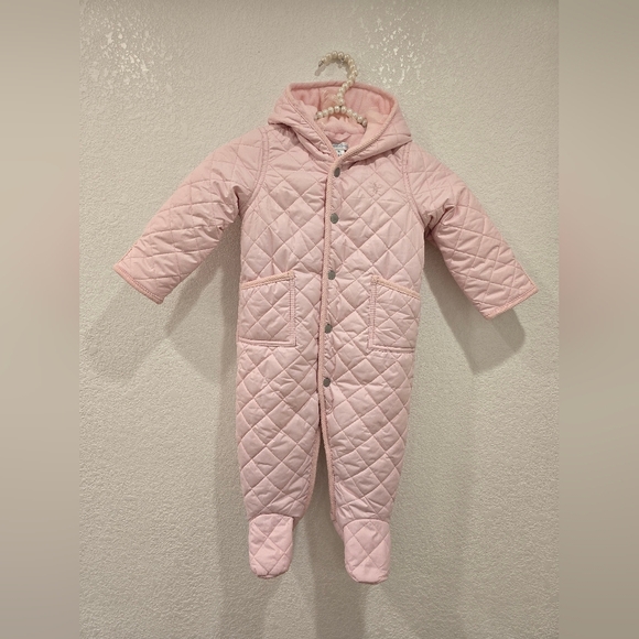 Ralph Lauren Other - Ralph Lauren baby girl's pink quilted bunting snowsuit 9M